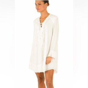 Iro Florine Mini Dress-Women's Casual Ruffled Lace-Up size 34